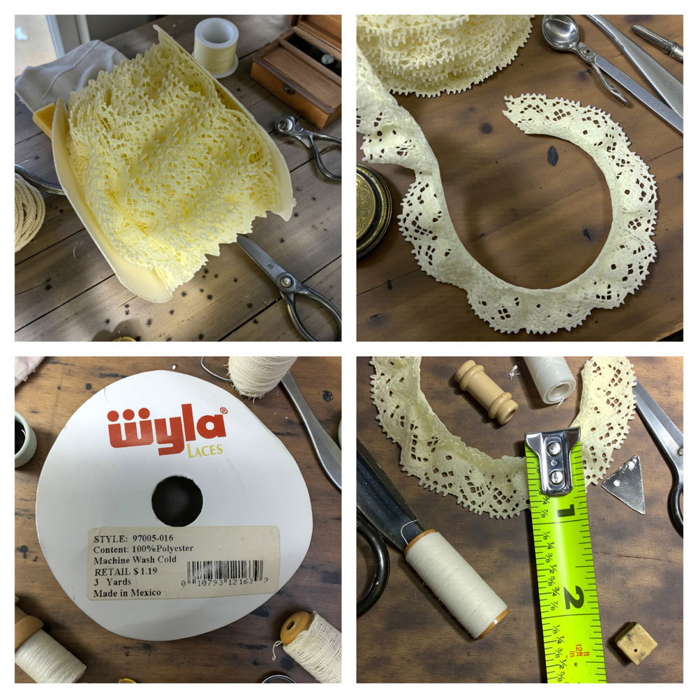 Vintage 1980's Wyla Laces Spool Roll Lace Trim Cream .75" Sewing 3 Yards